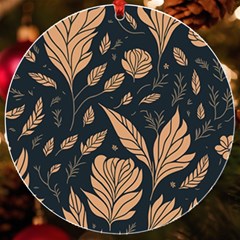 Background Pattern Leaves Texture Uv Print Acrylic Ornament Round by Salmanaz77