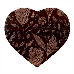 Background Pattern Leaves Texture Heart Wood Jewelry Box