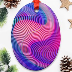 Swirl Twirl Design Pattern Purple Ornament (oval)