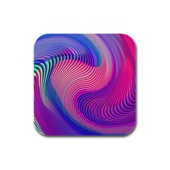 Swirl Twirl Design Pattern Purple Rubber Square Coaster (4 Pack) by Salmanaz77