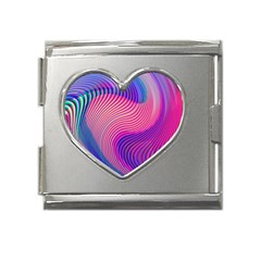 Swirl Twirl Design Pattern Purple Mega Link Heart Italian Charm (18mm) by Salmanaz77