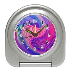 Swirl Twirl Design Pattern Purple Travel Alarm Clock by Salmanaz77