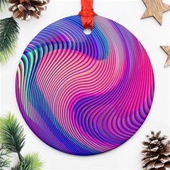 Swirl Twirl Design Pattern Purple Round Ornament (two Sides)