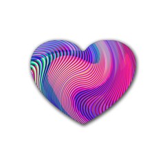 Swirl Twirl Design Pattern Purple Rubber Heart Coaster (4 Pack) by Salmanaz77