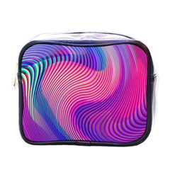 Swirl Twirl Design Pattern Purple Mini Toiletries Bag (one Side) by Salmanaz77