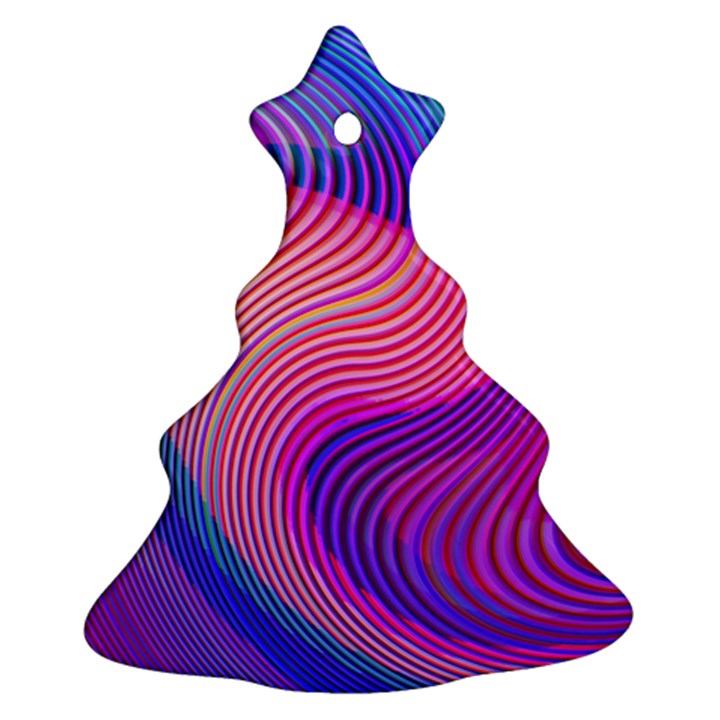 Swirl Twirl Design Pattern Purple Christmas Tree Ornament (Two Sides)