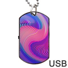 Swirl Twirl Design Pattern Purple Dog Tag Usb Flash (one Side) by Salmanaz77