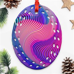 Swirl Twirl Design Pattern Purple Ornament (oval Filigree)