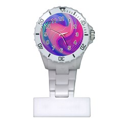 Swirl Twirl Design Pattern Purple Plastic Nurses Watch