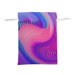 Swirl Twirl Design Pattern Purple Lightweight Drawstring Pouch (L) Back