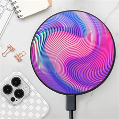 Swirl Twirl Design Pattern Purple Wireless Fast Charger(black) by Salmanaz77