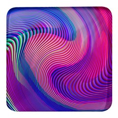 Swirl Twirl Design Pattern Purple Square Glass Fridge Magnet (4 Pack) by Salmanaz77