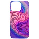 Swirl Twirl Design Pattern Purple iPhone 15 Pro Max Black UV Print PC Hardshell Case Front