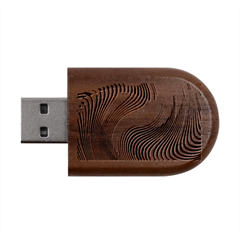 Swirl Twirl Design Pattern Purple Wood Oval Usb Flash Drive by Salmanaz77