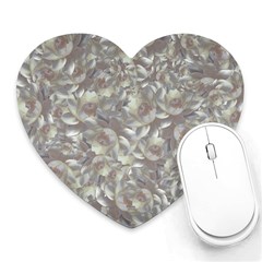 Fantasy Floral Random Pattern Heart Mousepad