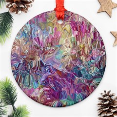 Melting Patterns Ornament (round) by kaleidomarblingart