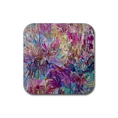 Melting Patterns Rubber Coaster (square) by kaleidomarblingart