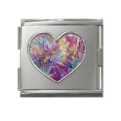 Melting Patterns Mega Link Heart Italian Charm (18mm) by kaleidomarblingart