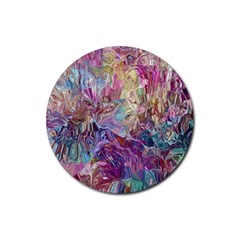 Melting Patterns Rubber Coaster (round) by kaleidomarblingart