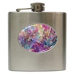 Melting Patterns Hip Flask (6 Oz) by kaleidomarblingart