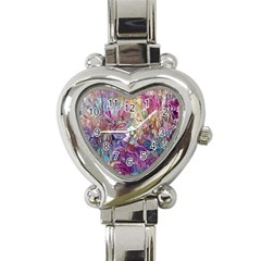 Melting Patterns Heart Italian Charm Watch by kaleidomarblingart