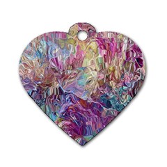 Melting Patterns Dog Tag Heart (one Side) by kaleidomarblingart