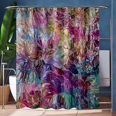 Melting Patterns Shower Curtain 60  X 72  (medium)  by kaleidomarblingart