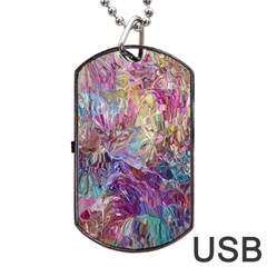 Melting Patterns Dog Tag Usb Flash (one Side) by kaleidomarblingart