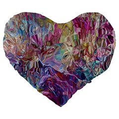 Melting Patterns Large 19  Premium Heart Shape Cushions by kaleidomarblingart