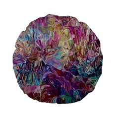 Melting Patterns Standard 15  Premium Flano Round Cushions by kaleidomarblingart