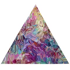 Melting Patterns Wooden Puzzle Triangle by kaleidomarblingart