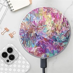 Melting Patterns Wireless Fast Charger(white) by kaleidomarblingart