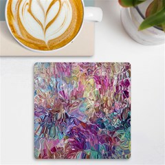 Melting Patterns Uv Print Square Tile Coaster  by kaleidomarblingart