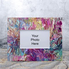 Melting Patterns White Tabletop Photo Frame 4 x6  by kaleidomarblingart