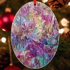 Melting Patterns Uv Print Acrylic Ornament Oval by kaleidomarblingart