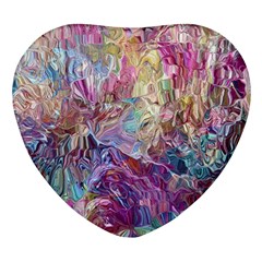 Melting Patterns Heart Glass Fridge Magnet (4 Pack) by kaleidomarblingart