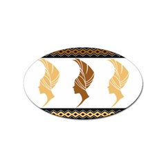 African Women Pattern Seamless Style Sticker Oval (100 Pack) by Bedest