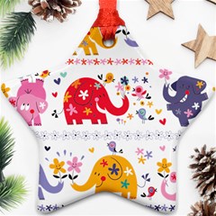 African Elephant Cute Cartoon Seamless Shading Cartoon Character Ornament (star)