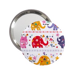 African Elephant Cute Cartoon Seamless Shading Cartoon Character 2 25  Handbag Mirrors by Bedest