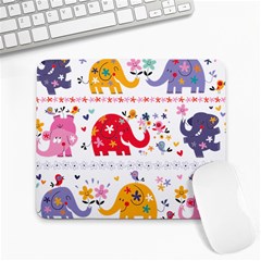 African Elephant Cute Cartoon Seamless Shading Cartoon Character Large Mousepad by Bedest