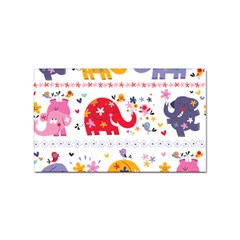 African Elephant Cute Cartoon Seamless Shading Cartoon Character Sticker (rectangular) by Bedest