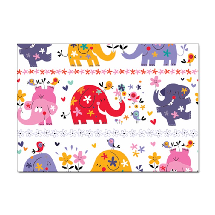 African Elephant Cute Cartoon Seamless Shading Cartoon Character Sticker A4 (10 pack)