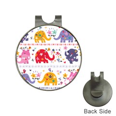 African Elephant Cute Cartoon Seamless Shading Cartoon Character Hat Clips With Golf Markers by Bedest