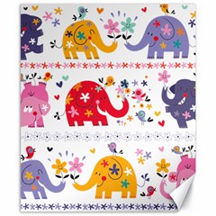 African Elephant Cute Cartoon Seamless Shading Cartoon Character Canvas 8  X 10  by Bedest