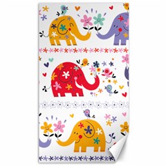 African Elephant Cute Cartoon Seamless Shading Cartoon Character Canvas 40  X 72  by Bedest