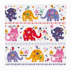 African Elephant Cute Cartoon Seamless Shading Cartoon Character Medium Glasses Cloth (2 Sides) by Bedest