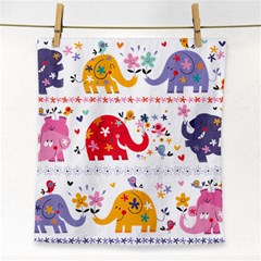 African Elephant Cute Cartoon Seamless Shading Cartoon Character Face Towel by Bedest