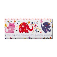 African Elephant Cute Cartoon Seamless Shading Cartoon Character Hand Towel by Bedest