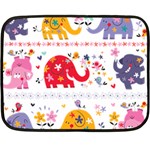 African Elephant Cute Cartoon Seamless Shading Cartoon Character Fleece Blanket (Mini) 35 x27  Blanket