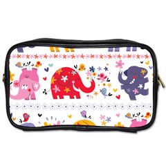 African Elephant Cute Cartoon Seamless Shading Cartoon Character Toiletries Bag (two Sides) by Bedest